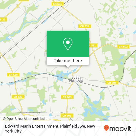 Edward Marin Entertainment, Plainfield Ave map