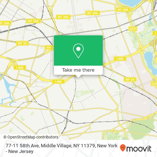 Mapa de 77-11 58th Ave, Middle Village, NY 11379