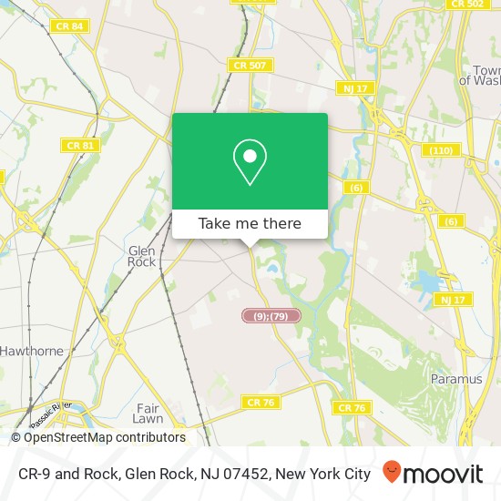 Mapa de CR-9 and Rock, Glen Rock, NJ 07452