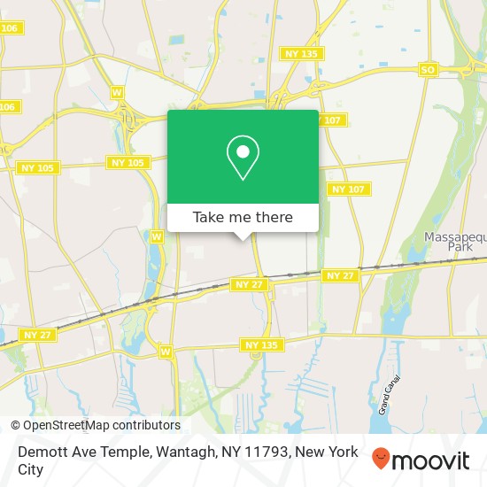 Demott Ave Temple, Wantagh, NY 11793 map