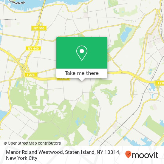 Mapa de Manor Rd and Westwood, Staten Island, NY 10314