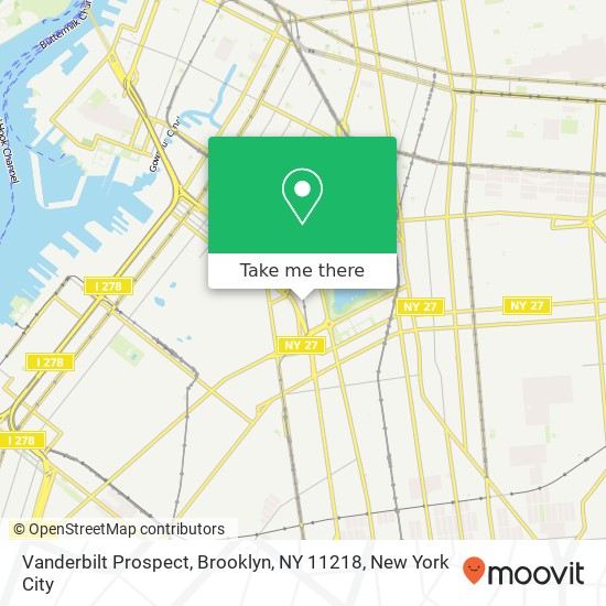 Mapa de Vanderbilt Prospect, Brooklyn, NY 11218