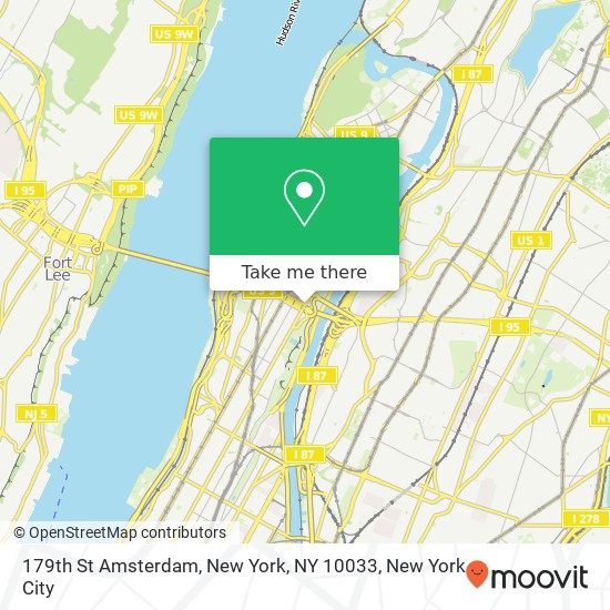 Mapa de 179th St Amsterdam, New York, NY 10033