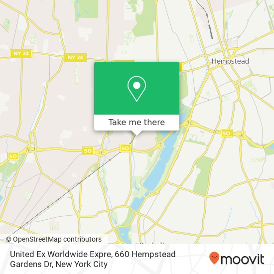 Mapa de United Ex Worldwide Expre, 660 Hempstead Gardens Dr