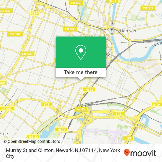 Murray St and Clinton, Newark, NJ 07114 map
