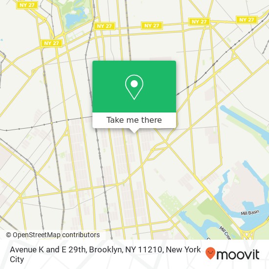 Avenue K and E 29th, Brooklyn, NY 11210 map