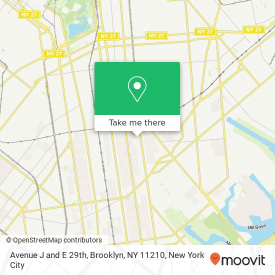 Mapa de Avenue J and E 29th, Brooklyn, NY 11210