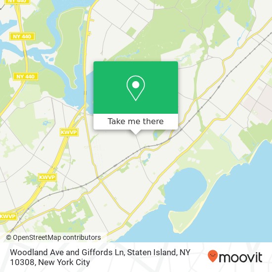 Mapa de Woodland Ave and Giffords Ln, Staten Island, NY 10308