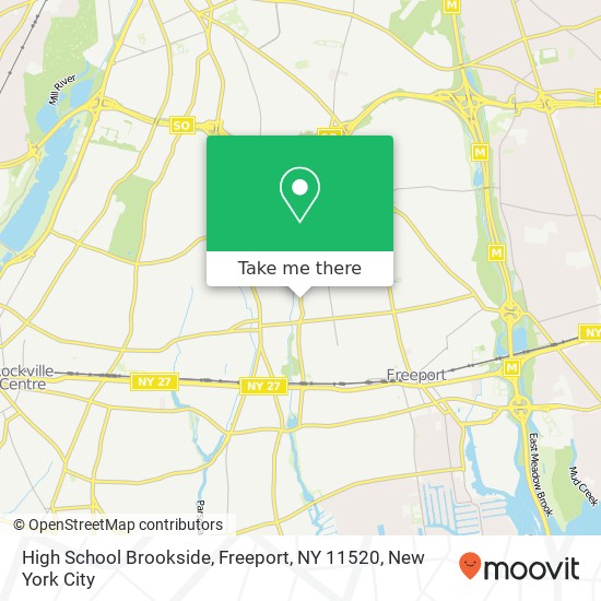 Mapa de High School Brookside, Freeport, NY 11520