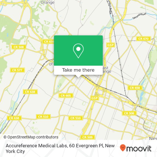 Mapa de Accureference Medical Labs, 60 Evergreen Pl