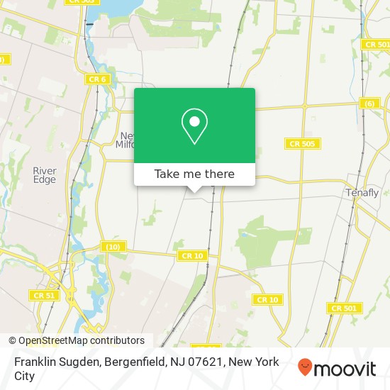 Mapa de Franklin Sugden, Bergenfield, NJ 07621