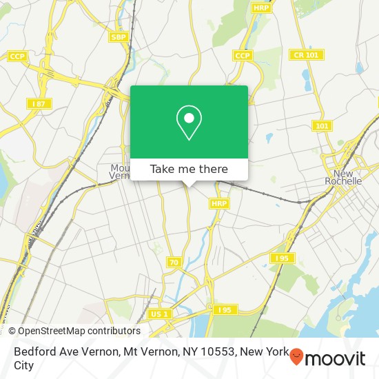 Bedford Ave Vernon, Mt Vernon, NY 10553 map