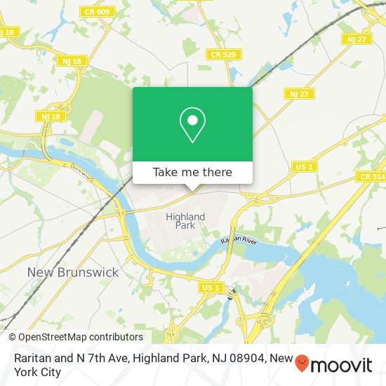 Mapa de Raritan and N 7th Ave, Highland Park, NJ 08904