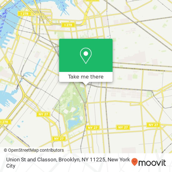 Mapa de Union St and Classon, Brooklyn, NY 11225