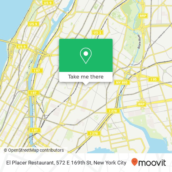 El Placer Restaurant, 572 E 169th St map