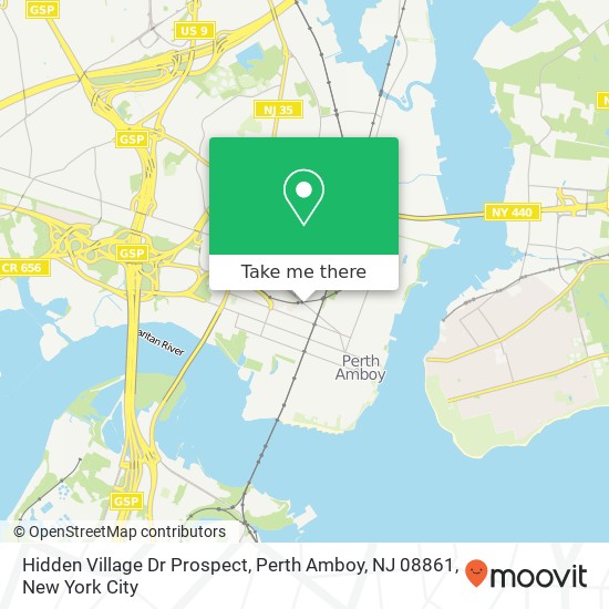 Mapa de Hidden Village Dr Prospect, Perth Amboy, NJ 08861