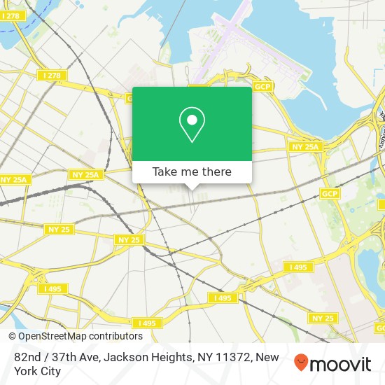 Mapa de 82nd / 37th Ave, Jackson Heights, NY 11372