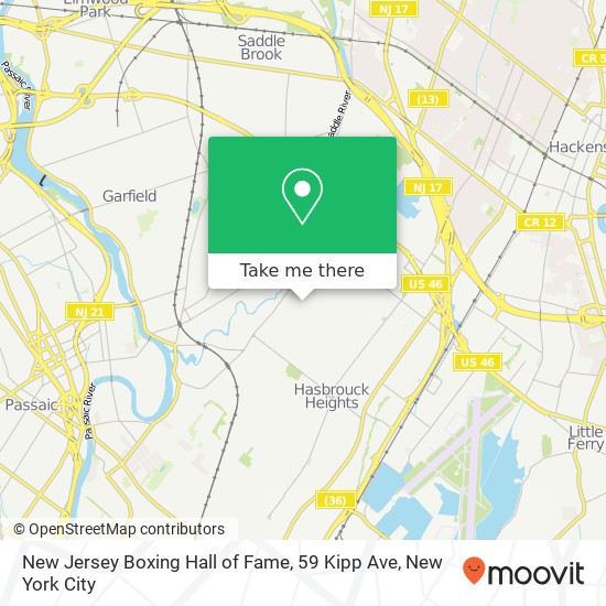 Mapa de New Jersey Boxing Hall of Fame, 59 Kipp Ave