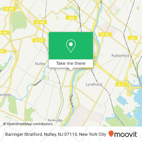 Mapa de Barringer Stratford, Nutley, NJ 07110