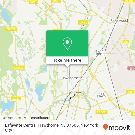 Mapa de Lafayette Central, Hawthorne, NJ 07506