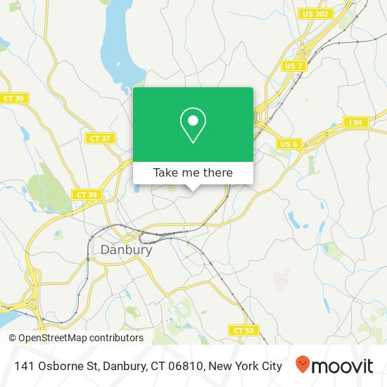 Mapa de 141 Osborne St, Danbury, CT 06810