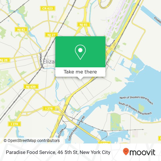 Mapa de Paradise Food Service, 46 5th St