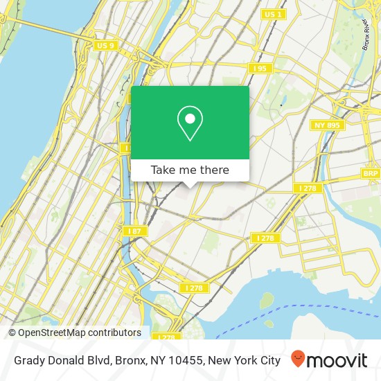 Mapa de Grady Donald Blvd, Bronx, NY 10455