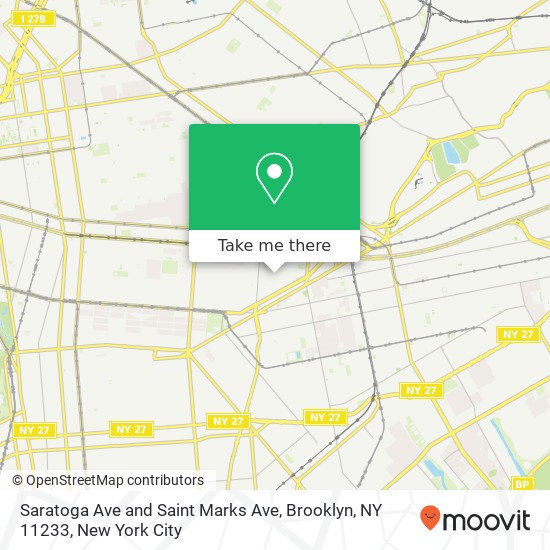 Saratoga Ave and Saint Marks Ave, Brooklyn, NY 11233 map