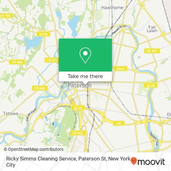 Ricky Simms Cleaning Service, Paterson St map