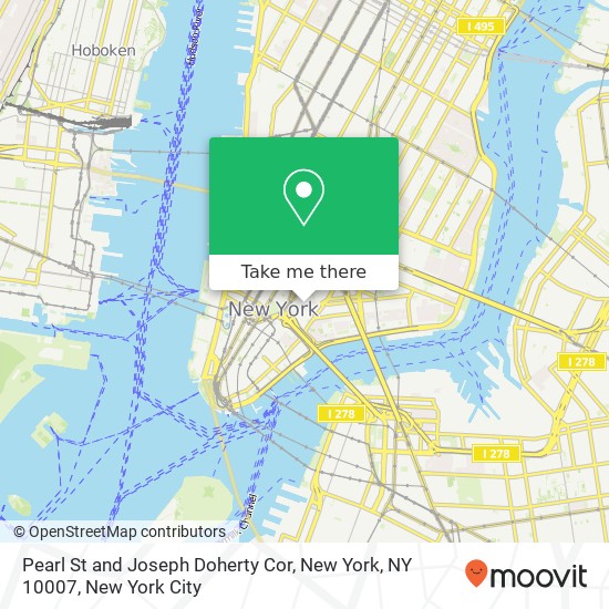 Pearl St and Joseph Doherty Cor, New York, NY 10007 map
