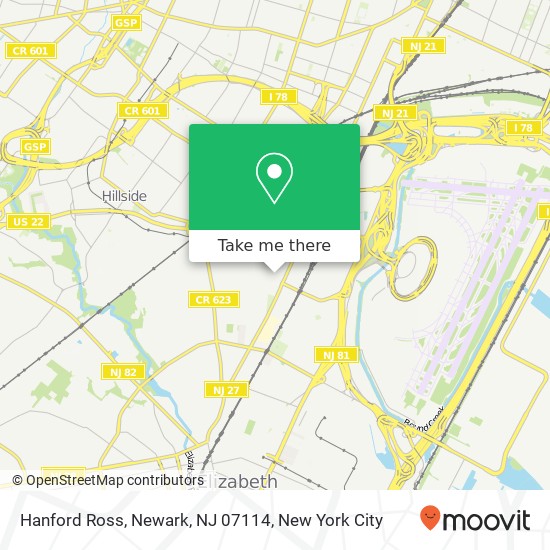 Mapa de Hanford Ross, Newark, NJ 07114