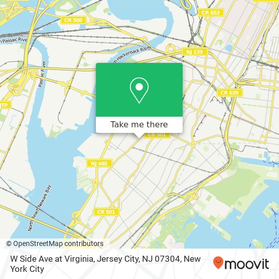 W Side Ave at Virginia, Jersey City, NJ 07304 map