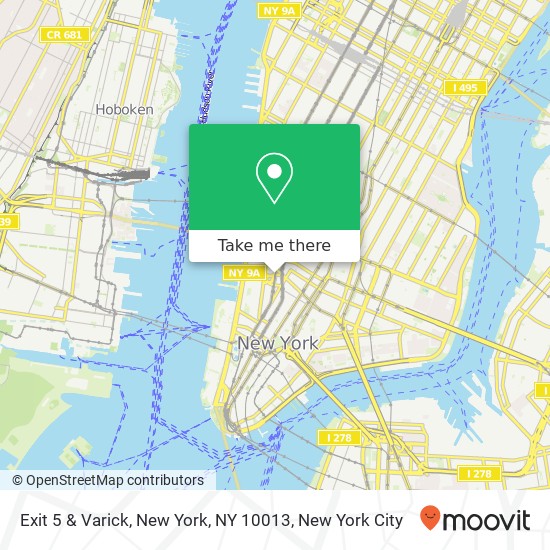 Exit 5 & Varick, New York, NY 10013 map