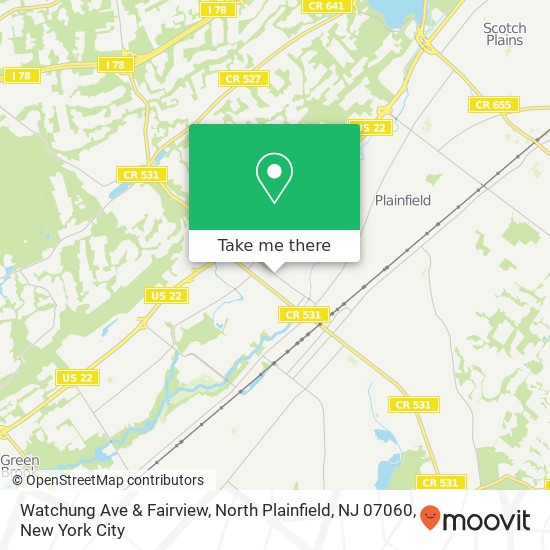 Mapa de Watchung Ave & Fairview, North Plainfield, NJ 07060