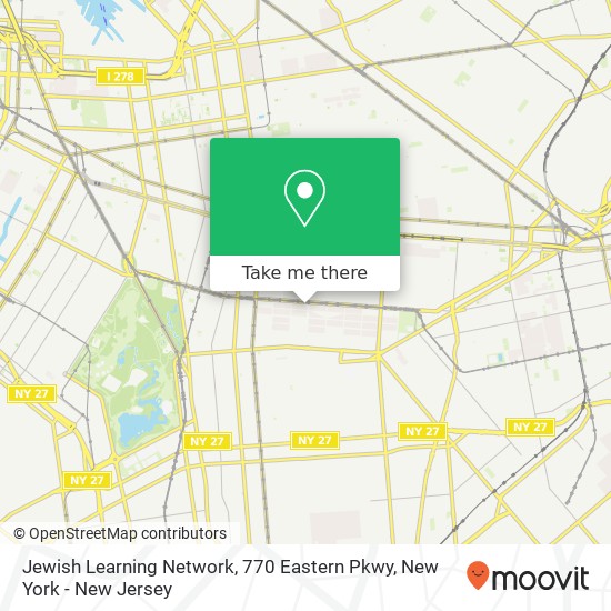 Mapa de Jewish Learning Network, 770 Eastern Pkwy
