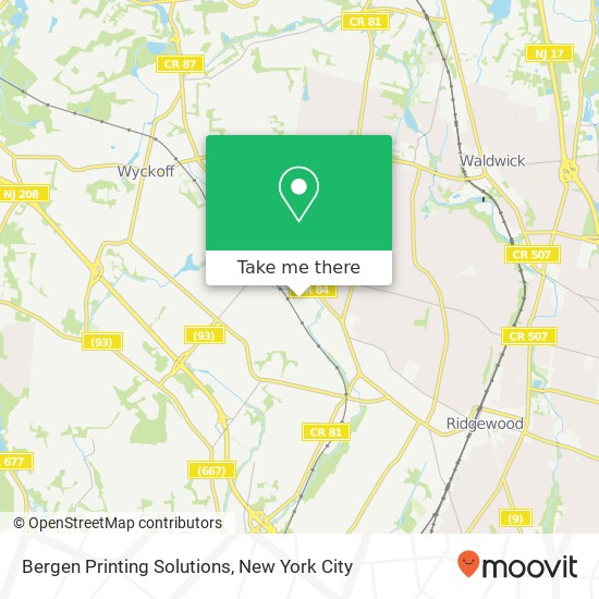 Bergen Printing Solutions map