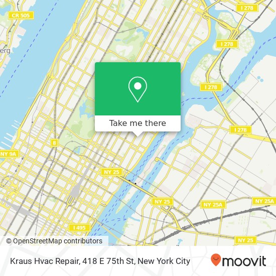 Mapa de Kraus Hvac Repair, 418 E 75th St