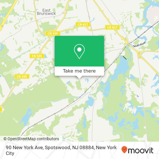 Mapa de 90 New York Ave, Spotswood, NJ 08884