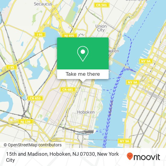 Mapa de 15th and Madison, Hoboken, NJ 07030