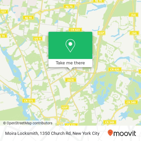 Mapa de Moira Locksmith, 1350 Church Rd