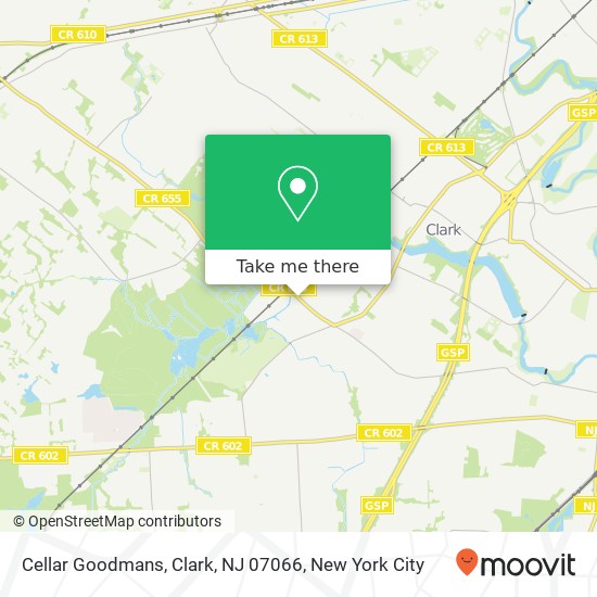 Mapa de Cellar Goodmans, Clark, NJ 07066