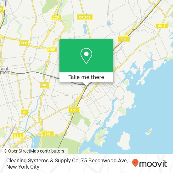 Mapa de Cleaning Systems & Supply Co, 75 Beechwood Ave