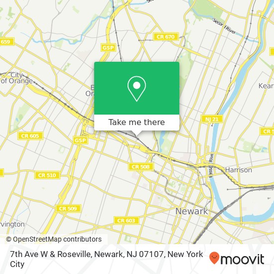 7th Ave W & Roseville, Newark, NJ 07107 map
