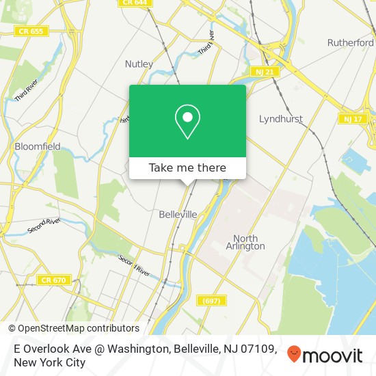 E Overlook Ave @ Washington, Belleville, NJ 07109 map