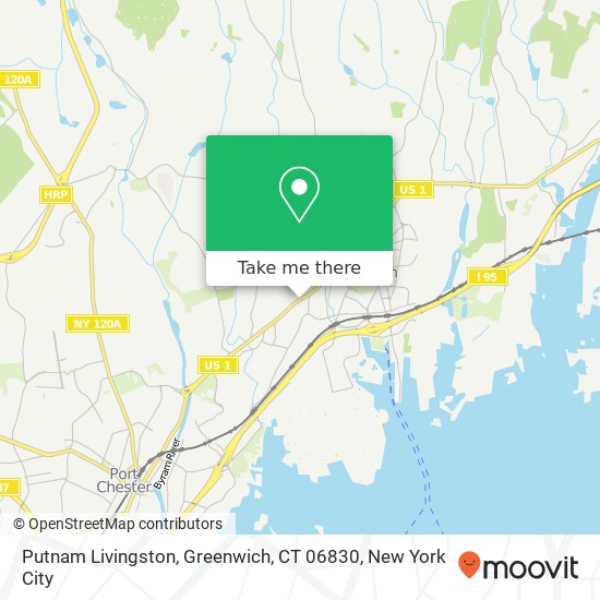 Mapa de Putnam Livingston, Greenwich, CT 06830
