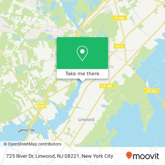 Mapa de 725 River Dr, Linwood, NJ 08221