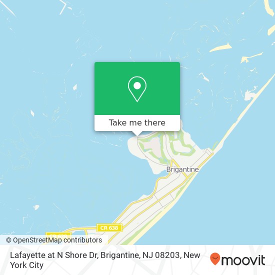 Mapa de Lafayette at N Shore Dr, Brigantine, NJ 08203