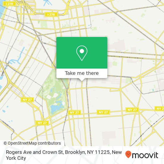 Mapa de Rogers Ave and Crown St, Brooklyn, NY 11225