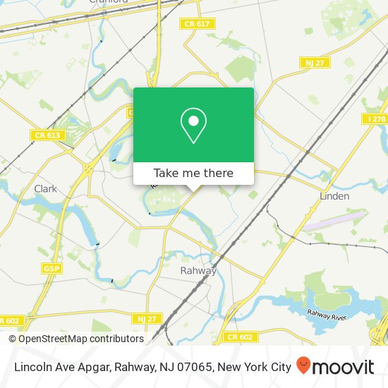 Mapa de Lincoln Ave Apgar, Rahway, NJ 07065