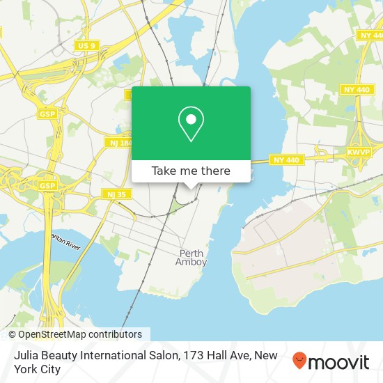 Mapa de Julia Beauty International Salon, 173 Hall Ave